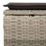 HKH Banco de Jardim com Almofada 55x55x37 Cm Vime Pe Claro - Cinzento