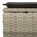 HKH Banco de Jardim com Almofada 55x55x37 Cm Vime Pe Claro - Cinzento