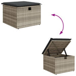 HKH Banco de Jardim com Almofada 55x55x37 Cm Vime Pe Claro - Cinzento