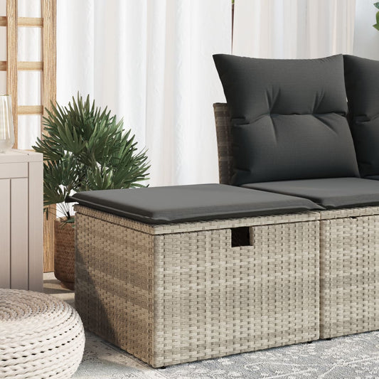 HKH Banco de Jardim com Almofada 55x55x37 Cm Vime Pe Claro - Cinzento