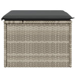 HKH Banco de Jardim com Almofada 55x55x37 Cm Vime Pe Claro - Cinzento