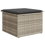 HKH Banco de Jardim com Almofada 55x55x37 Cm Vime Pe Claro - Cinzento