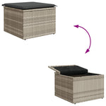 HKH Banco de Jardim com Almofada 55x55x37 Cm Vime Pe Claro - Cinzento