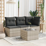 HKH Mesa de Jardim C/ Tampo de Vidro 55x55x37cm Vime Pe Cinza-claro - Cinzento