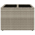 HKH Mesa de Jardim C/ Tampo de Vidro 55x55x37cm Vime Pe Cinza-claro - Cinzento