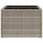 HKH Mesa de Jardim C/ Tampo de Vidro 55x55x37cm Vime Pe Cinza-claro - Cinzento