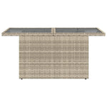 HKH Mesa Jardim C/ Tampo de Vidro 100x55x73 Cm Vime Pe Cinza-claro - Cinzento