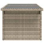 HKH Mesa Jardim C/ Tampo de Vidro 100x55x73 Cm Vime Pe Cinza-claro - Cinzento