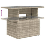 HKH Mesa Jardim C/ Tampo de Vidro 100x55x73 Cm Vime Pe Cinza-claro - Cinzento