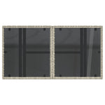 HKH Mesa Jardim C/ Tampo de Vidro 100x55x73 Cm Vime Pe Cinza-claro - Cinzento
