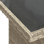 HKH Mesa Jardim C/ Tampo de Vidro 100x55x73 Cm Vime Pe Cinza-claro - Cinzento