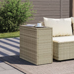 HKH Mesa de Apoio Jardim C/ Tampo Vidro 58x27,5x55 Cm Vime Pe - Cinzento