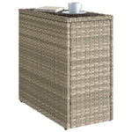HKH Mesa de Apoio Jardim C/ Tampo Vidro 58x27,5x55 Cm Vime Pe - Cinzento