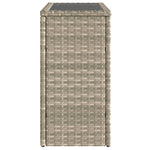 HKH Mesa de Apoio Jardim C/ Tampo Vidro 58x27,5x55 Cm Vime Pe - Cinzento