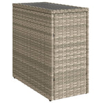 HKH Mesa de Apoio Jardim C/ Tampo Vidro 58x27,5x55 Cm Vime Pe - Cinzento