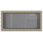 HKH Mesa de Apoio Jardim C/ Tampo Vidro 58x27,5x55 Cm Vime Pe - Cinzento