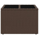 HKH Mesa de Jardim com Tampo de Vidro 55x55x37 Cm Vime Pe Castanho - Marrom