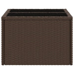 HKH Mesa de Jardim com Tampo de Vidro 55x55x37 Cm Vime Pe Castanho - Marrom