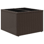 HKH Mesa de Jardim com Tampo de Vidro 55x55x37 Cm Vime Pe Castanho - Marrom