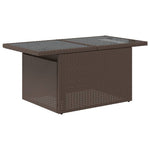 HKH Mesa de Jardim com Tampo de Vidro 100x55x73 Cm Vime Pe Castanho - Marrom