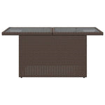 HKH Mesa de Jardim com Tampo de Vidro 100x55x73 Cm Vime Pe Castanho - Marrom