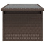 HKH Mesa de Jardim com Tampo de Vidro 100x55x73 Cm Vime Pe Castanho - Marrom