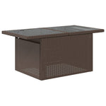 HKH Mesa de Jardim com Tampo de Vidro 100x55x73 Cm Vime Pe Castanho - Marrom