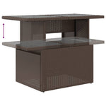 HKH Mesa de Jardim com Tampo de Vidro 100x55x73 Cm Vime Pe Castanho - Marrom