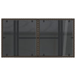 HKH Mesa de Jardim com Tampo de Vidro 100x55x73 Cm Vime Pe Castanho - Marrom