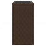 HKH Mesa Auxiliar de Jardín Tapa de Cristal 58x27,5x55 Cm Mimbre Patas Marrones - Marrón