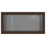 HKH Mesa Auxiliar de Jardín Tapa de Cristal 58x27,5x55 Cm Mimbre Patas Marrones - Marrón
