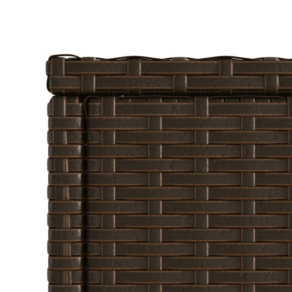 HKH Mesa Auxiliar de Jardín Tapa de Cristal 58x27,5x55 Cm Mimbre Patas Marrones - Marrón