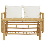 HKH 2 Pcs Conjunto de Sofá de Jardim com Almofadões Bambu - Marrom