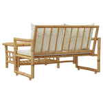 HKH 2 Pcs Conjunto de Sofá de Jardim com Almofadões Bambu - Marrom