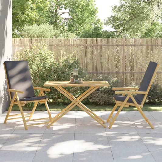 HKH Mesa de Jardim Dobrável 110x55x75 Cm Bambu - Marrom