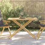 HKH Mesa de Jardim Dobrável 110x55x75 Cm Bambu - Marrom