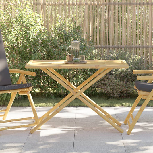 HKH Mesa de Jardim Dobrável 110x55x75 Cm Bambu - Marrom