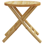 HKH Mesa de Jardín Plegable Ø Bambú - Marrón