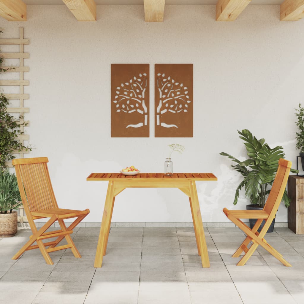 HKH Mesa de Jantar P/ Jardim 110x56x75 Cm Madeira de Acácia Maciça - Marrom