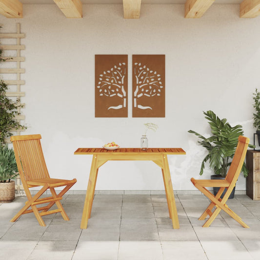 HKH Mesa de Jantar P/ Jardim 110x56x75 Cm Madeira de Acácia Maciça - Marrom