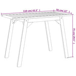 HKH Mesa de Comedor Para Jardín 110x56x75 Cm Madera de Acacia Maciza - Marrón