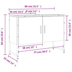 HKH Mueble Lavabo Baño - 80x33x60 Cm - Negro