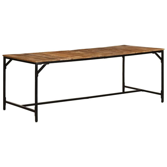 Mesa de comedor de madera maciza de mango rugosa HKH