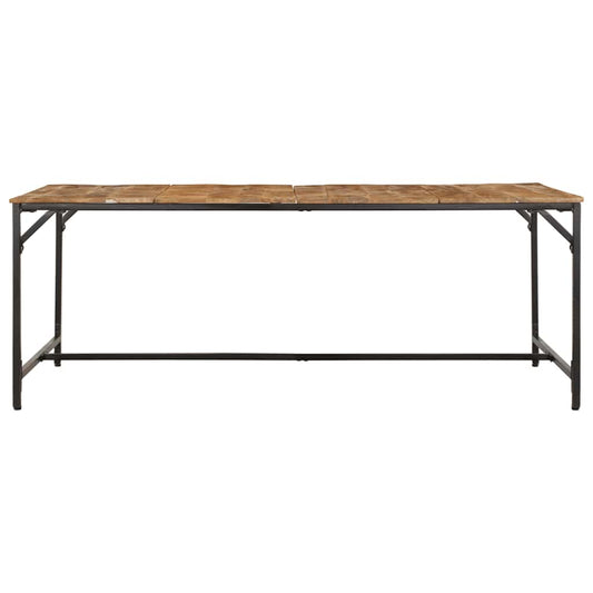 Mesa de comedor de madera maciza de mango rugosa HKH