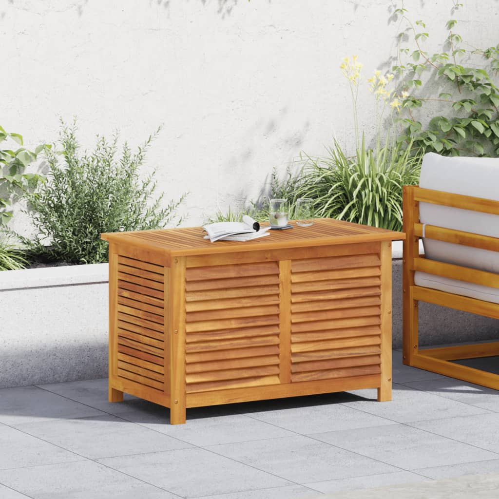 HKH Caja de Almacenamiento para Jardín con Persiana de Acacia Maciza - Marrón