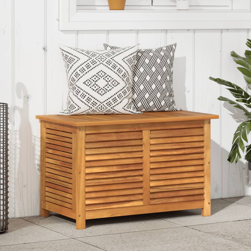 HKH Caja de Almacenamiento para Jardín con Persiana de Acacia Maciza - Marrón