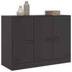 Aparador moderno HKH de acero laminado en frío con 3 puertas 99 x 39 x 73 cm - negro