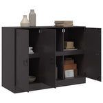 Aparador moderno HKH de acero laminado en frío con 3 puertas 99 x 39 x 73 cm - negro
