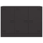 Aparador moderno HKH de acero laminado en frío con 3 puertas 99 x 39 x 73 cm - negro
