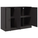 Aparador moderno HKH de acero laminado en frío con 3 puertas 99 x 39 x 73 cm - negro